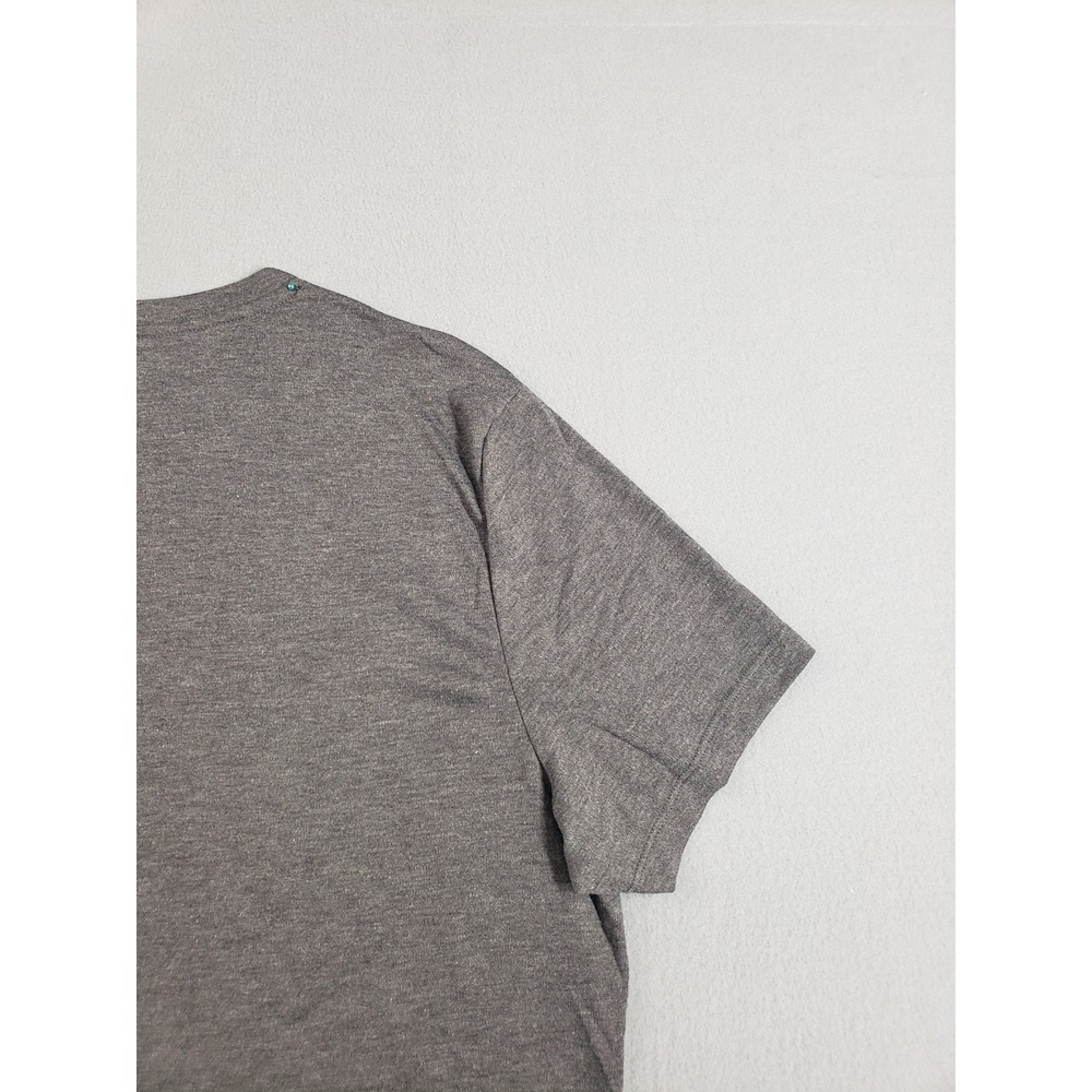 Alfant Men Henley Shirts L Gray Short Sleeve Pullover Stretched Logo Casual - Picture 13 of 16